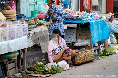 Image of Hindu at the traditional street market, Bali