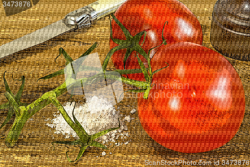 Image of tomatoes with green