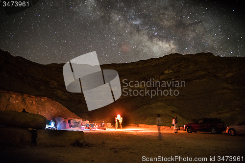 Image of Night camping under stars