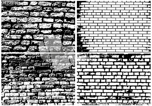 Image of Set of Abstract Grunge Brick Wall