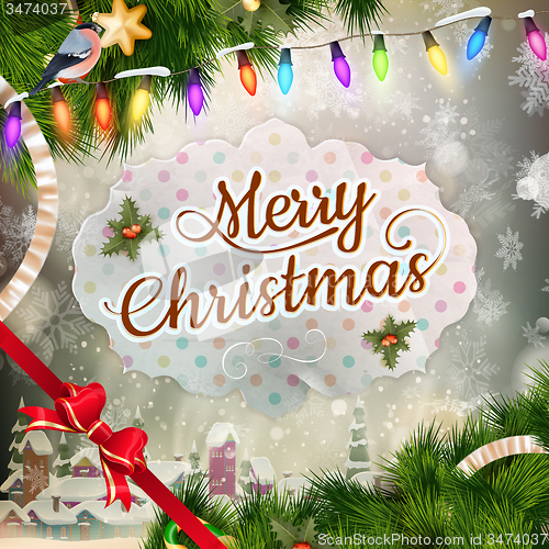 Image of Christmas greeting card. EPS 10