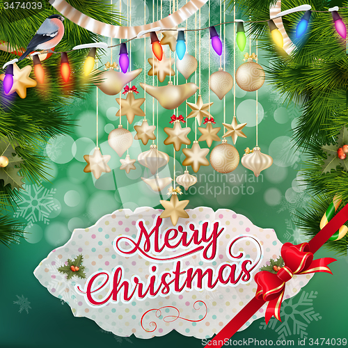 Image of Christmas greeting card. EPS 10