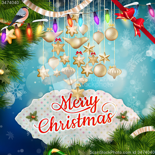 Image of Christmas greeting card. EPS 10