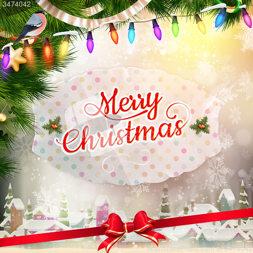 Image of Christmas greeting card. EPS 10