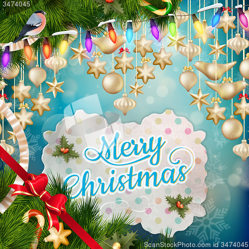 Image of Christmas greeting card. EPS 10