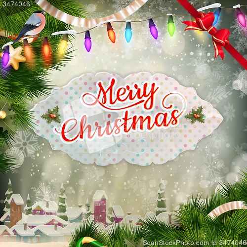Image of Christmas greeting card. EPS 10