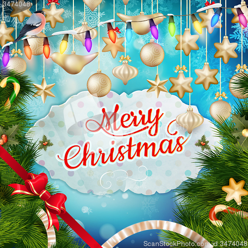 Image of Christmas greeting card. EPS 10