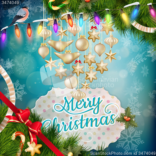 Image of Christmas greeting card. EPS 10
