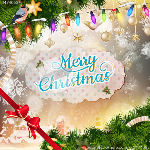 Image of Christmas greeting card. EPS 10