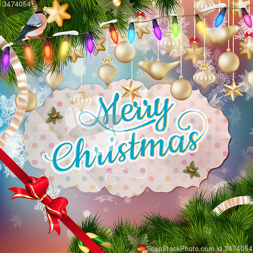 Image of Christmas greeting card. EPS 10