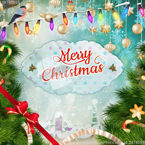 Image of Christmas greeting card. EPS 10