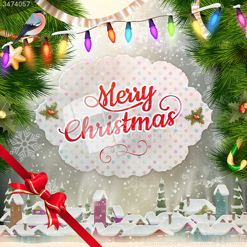 Image of Christmas greeting card. EPS 10