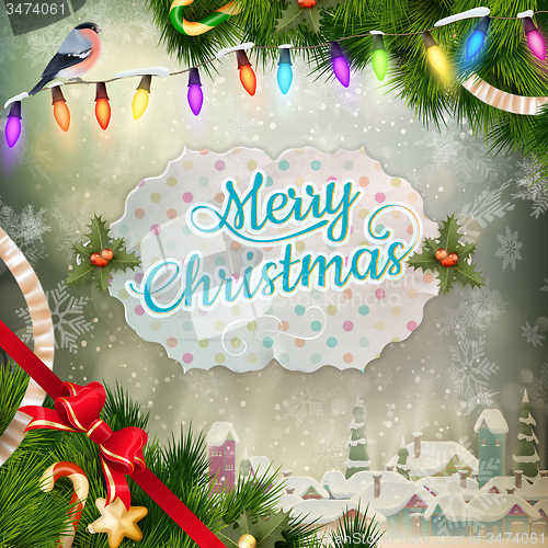 Image of Christmas greeting card. EPS 10