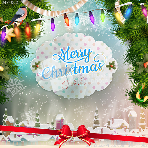 Image of Christmas greeting card. EPS 10