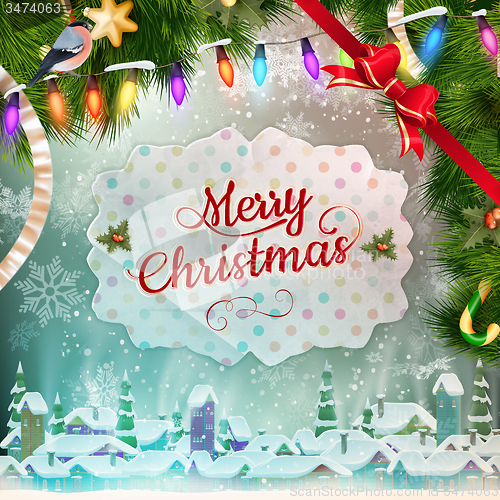 Image of Christmas greeting card. EPS 10