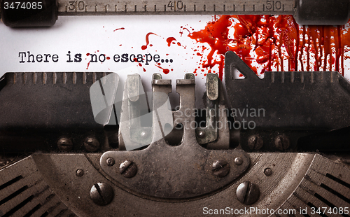 Image of Bloody note - Vintage inscription made by old typewriter