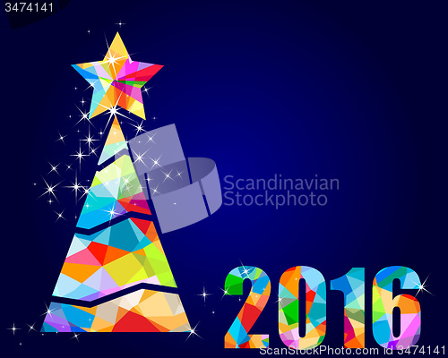 Image of 2016 christmas tree triangular design