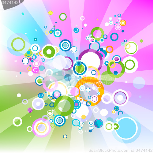 Image of abstract colorful background with circles