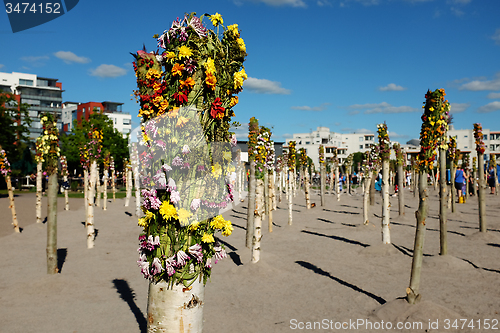 Image of JARVENPAA, FINLAND, AUGUST 15, 2015: Installation in the coastal