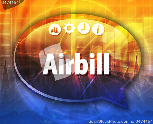 Image of Airbill Business term speech bubble illustration