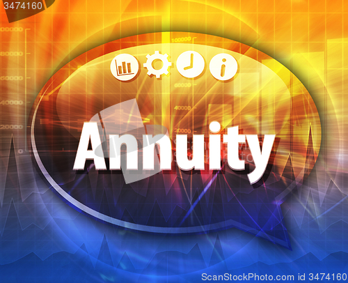 Image of Annuity Business term speech bubble illustration