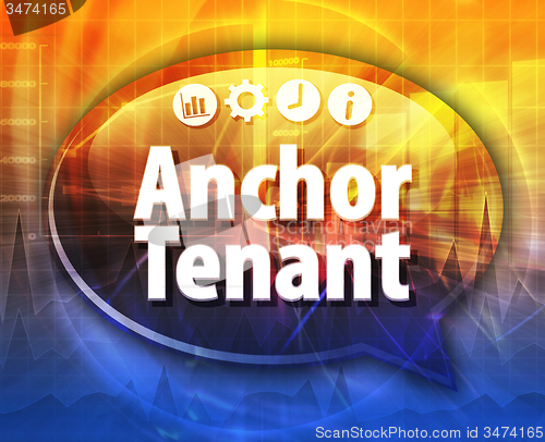 Image of Anchor Tenant Business term speech bubble illustration