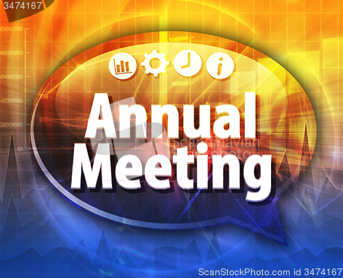 Image of Annual Meeting Business term speech bubble illustration