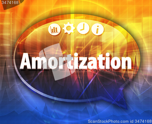 Image of Amortization Business term speech bubble illustration