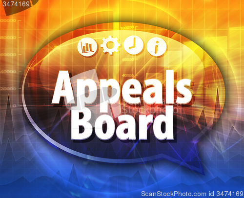 Image of Appeals board Business term speech bubble illustration