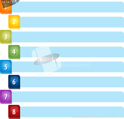 Image of Rectangle Items Eight blank business diagram illustration