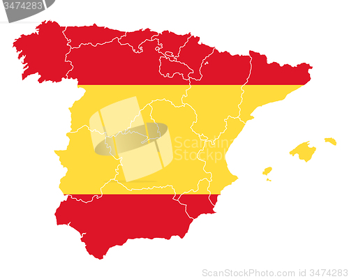 Image of Map and flag of Spain