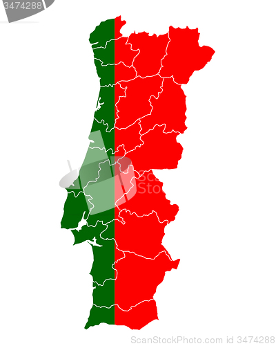Image of Map and flag of Portugal