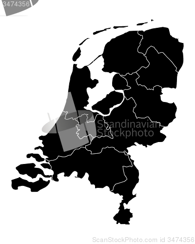 Image of Map of thr Netherlands