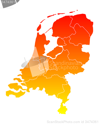 Image of Map of thr Netherlands