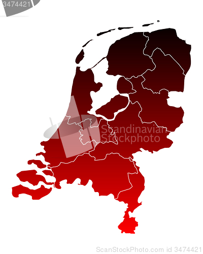 Image of Map of thr Netherlands