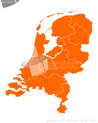 Image of Map of thr Netherlands