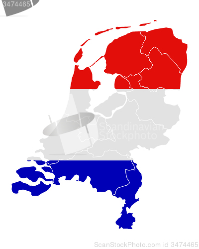 Image of Map and flag of the Netherlands