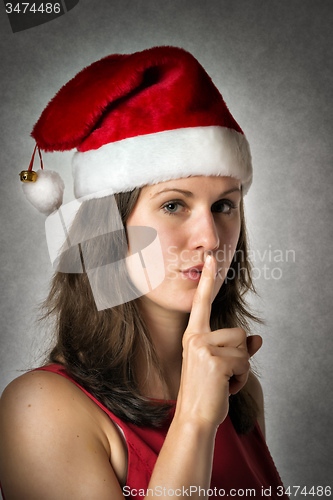 Image of Portrait Smiling Santa Woman