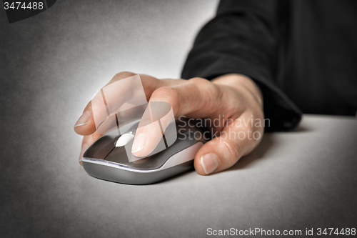 Image of Female hand with computer mouse