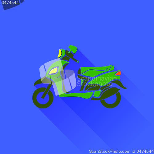 Image of Green Scooter Silhouette