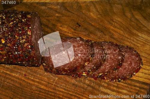 Image of salami slices