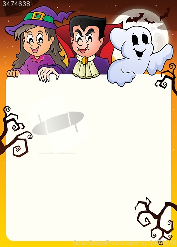 Image of Frame with Halloween characters topic 2