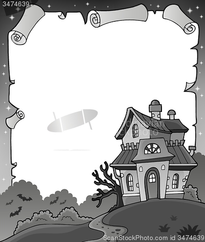 Image of Black and white Halloween parchment 1
