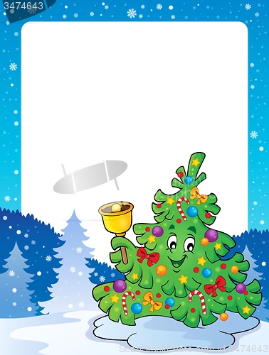 Image of Frame with Christmas tree topic 2