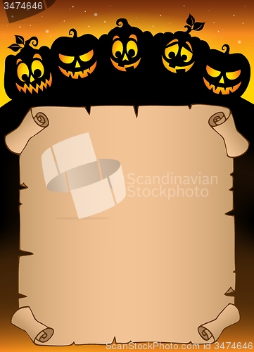 Image of Parchment with pumpkin silhouettes 5