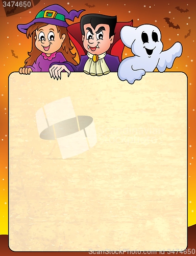 Image of Frame with Halloween characters topic 3