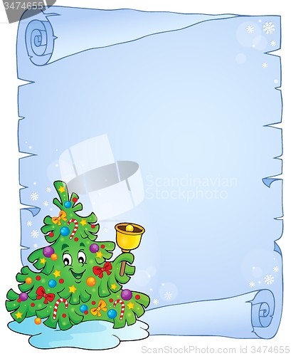 Image of Parchment with Christmas tree topic 3