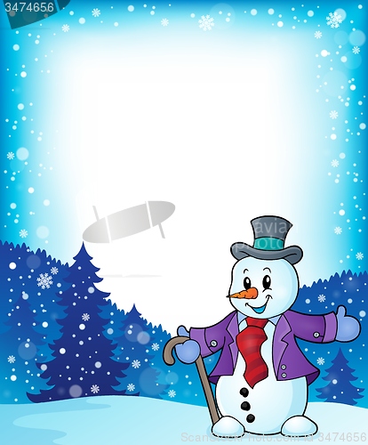 Image of Frame with snowman topic 1