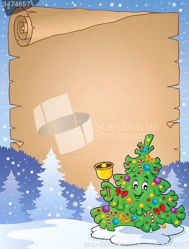 Image of Parchment with Christmas tree topic 2