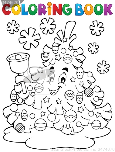 Image of Coloring book Christmas tree topic 2